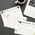 Christmas recipe cards digital download downloadable printable ￼