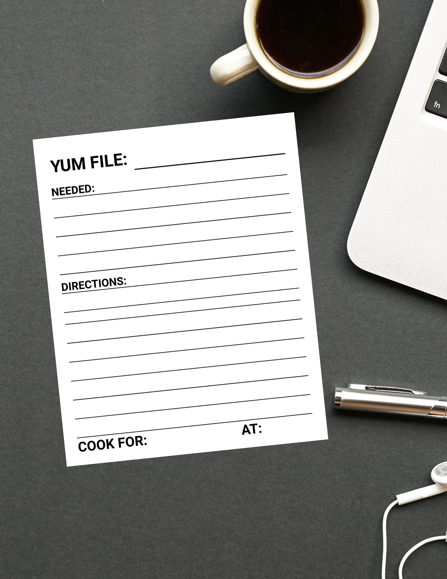 Recipe card large bold print printable digital download  for visually impaired/blind￼￼