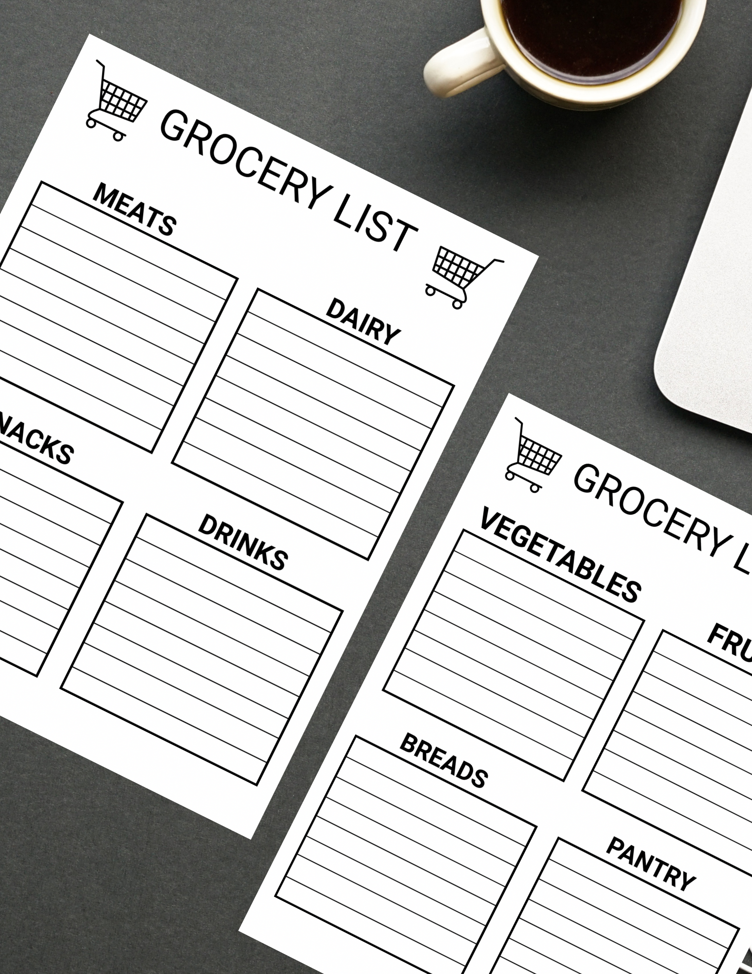 Grocery shopping list bold large print  digital download printable ￼￼￼