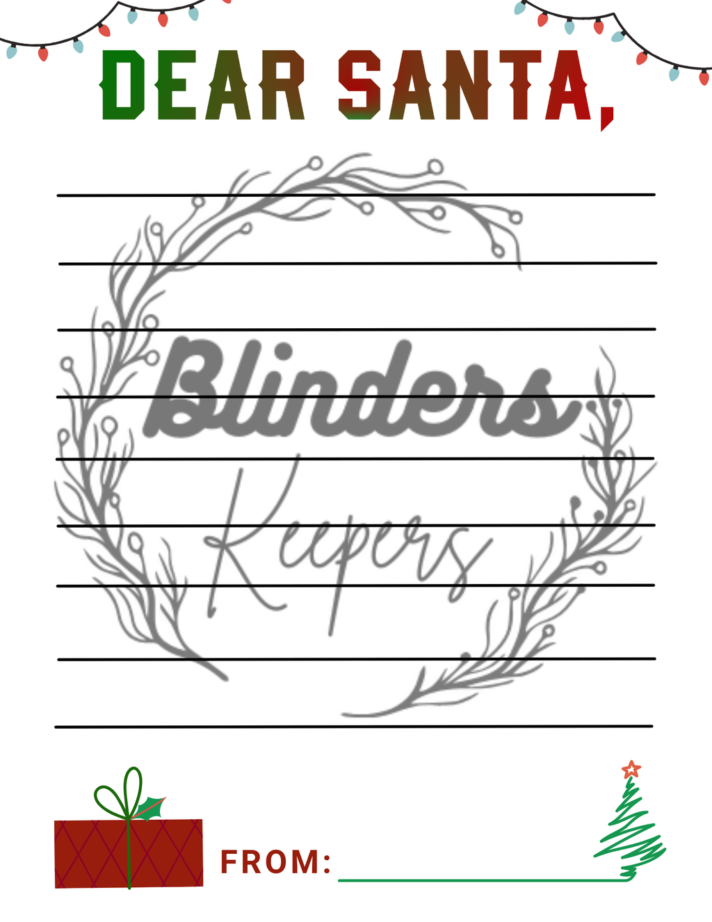 ￼ Dear Santa Christmas letter for kids ￼